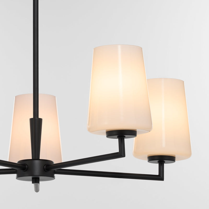 Goodwin 5 Light Chandelier W/ Opal - Matte Black