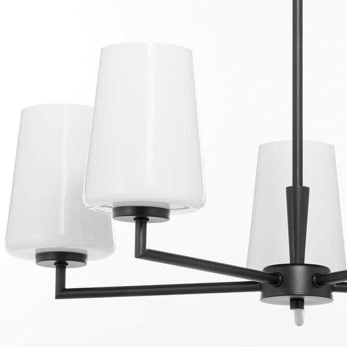 Goodwin 5 Light Chandelier W/ Opal - Matte Black