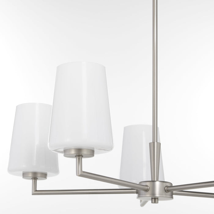 Goodwin 5 Light Chandelier W/ Opal - Satin Nickel