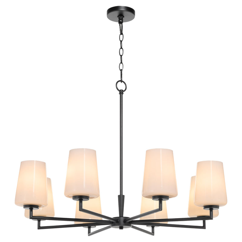 Goodwin 8 Light Chandelier W/ Opal - Matte Black