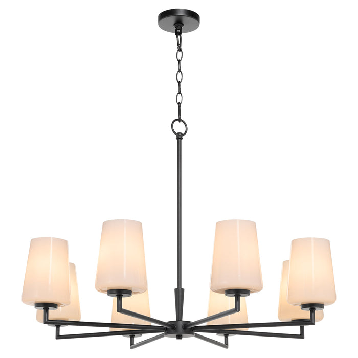 Goodwin 8 Light Chandelier W/ Opal - Matte Black