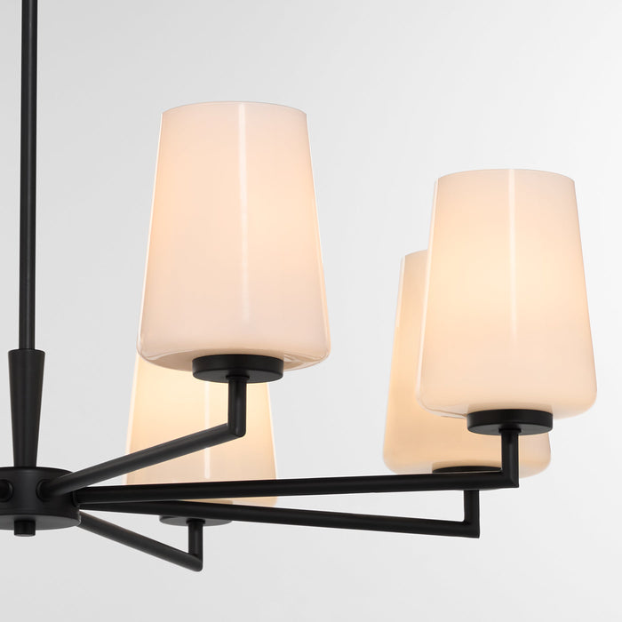 Goodwin 8 Light Chandelier W/ Opal - Matte Black