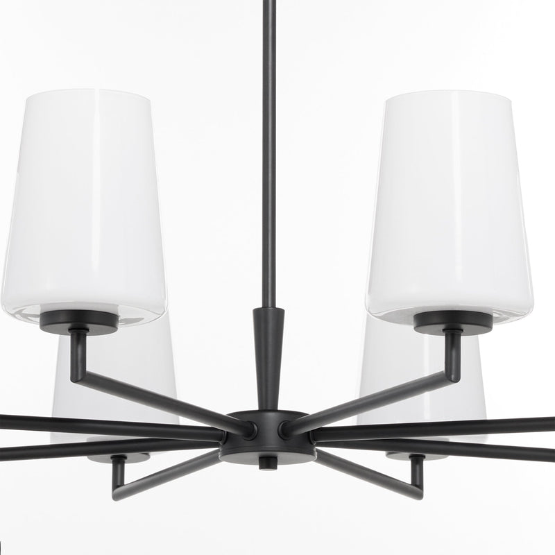 Goodwin 8 Light Chandelier W/ Opal - Matte Black