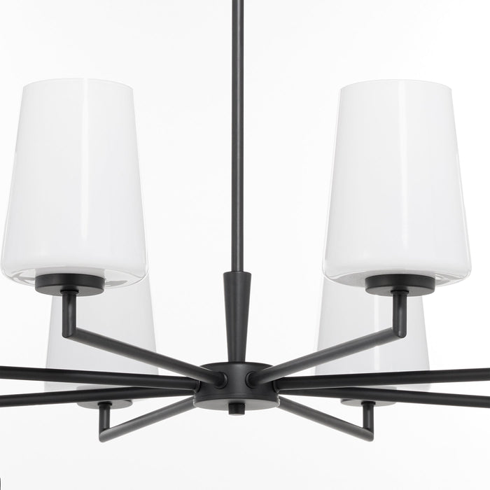 Goodwin 8 Light Chandelier W/ Opal - Matte Black