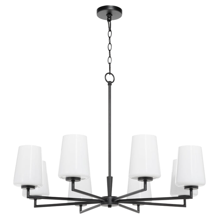 Goodwin 8 Light Chandelier W/ Opal - Matte Black