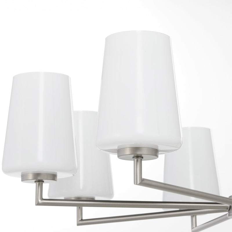 Goodwin 8 Light Chandelier W/ Opal - Satin Nickel