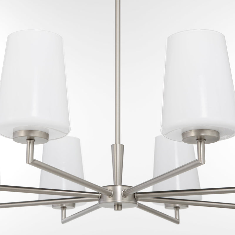 Goodwin 8 Light Chandelier W/ Opal - Satin Nickel