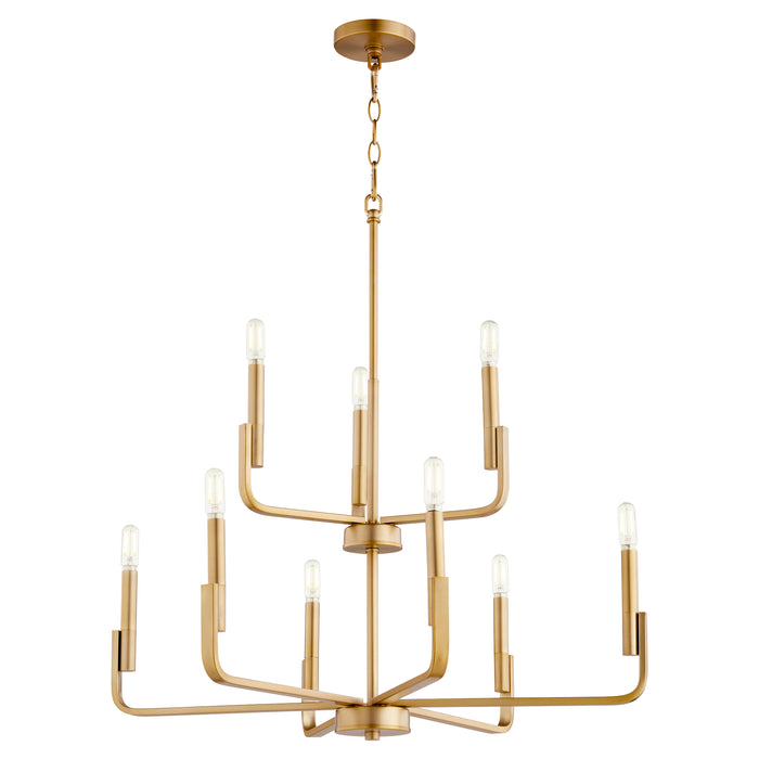 Quorum Home Quorum - 6210-9-80 - Nine Light Chandelier - Aged Brass