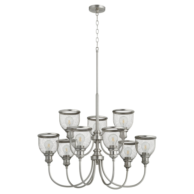 Omni 9 Light Chandelier - Satin Nickel