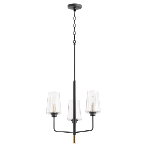 Quorum Home Quorum - 625-3-6980 - Three Light Chandelier - Textured Black w/ Aged Brass