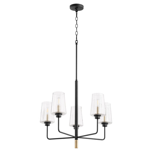 Quorum Home Quorum - 625-5-6980 - Five Light Chandelier - Textured Black w/ Aged Brass