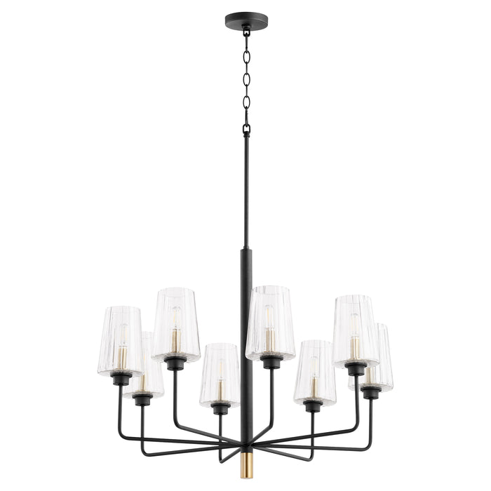 Quorum Home Quorum - 625-8-6980 - Eight Light Chandelier - Textured Black w/ Aged Brass