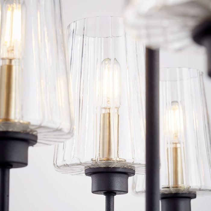 Quorum Home Quorum - 626-8-6980 - Eight Light Chandelier - Textured Black w/ Aged Brass