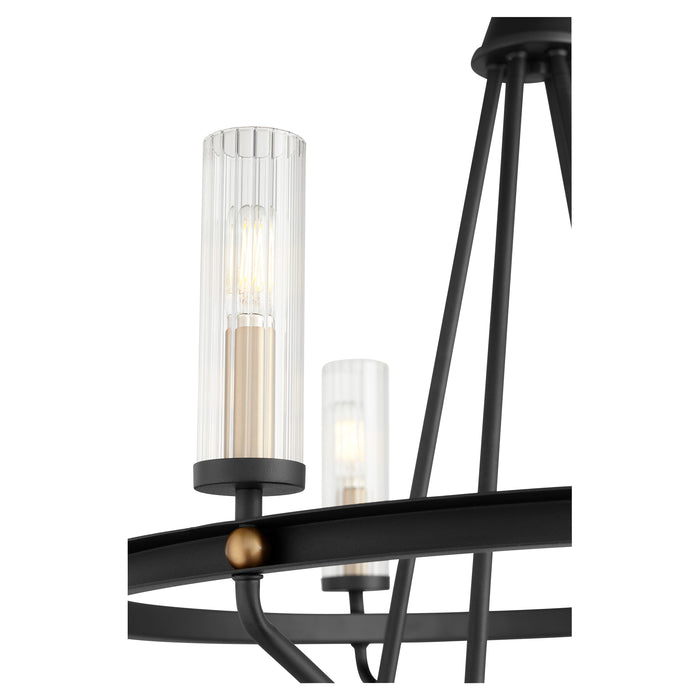Quorum Home Quorum - 629-6-6980 - Six Light Chandelier - Textured Black w/ Aged Brass