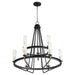 Quorum Home Quorum - 629-96980 - Nine Light Chandelier - Textured Black w/ Aged Brass
