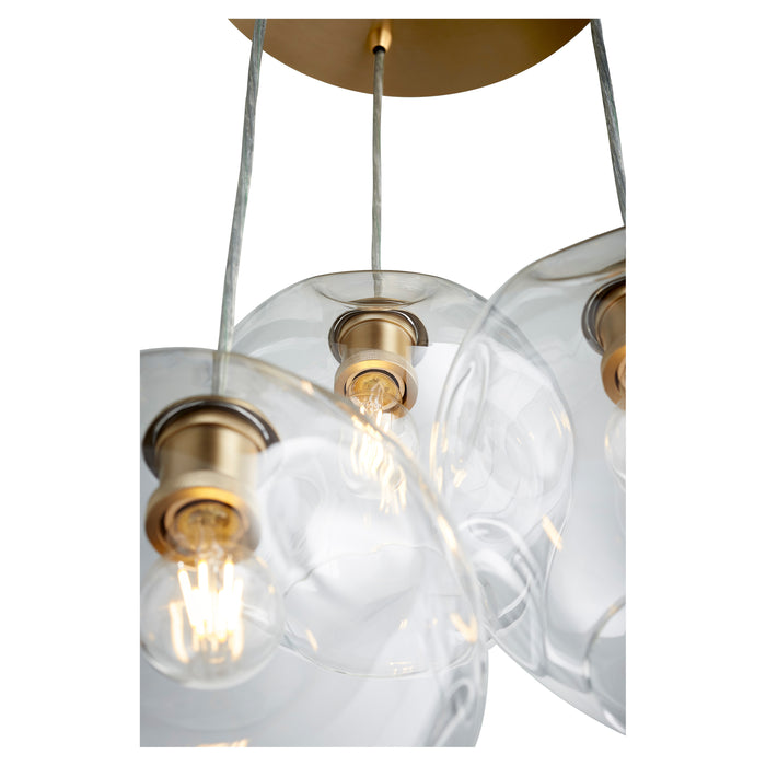 Quorum Home Quorum - 63-80 - Three Light Pendant - Aged Brass