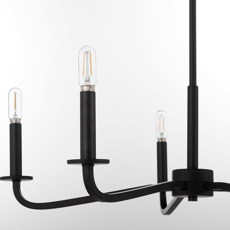 RUTHERFORD 5 Light Chandelier - Matte Black