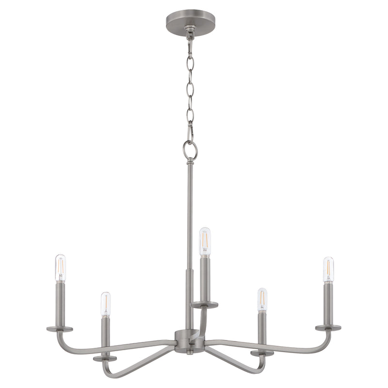 RUTHERFORD 5 Light Chandelier - Satin Nickel