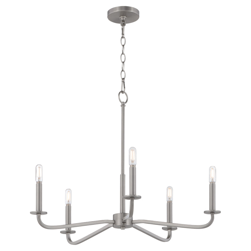 RUTHERFORD 5 Light Chandelier - Satin Nickel