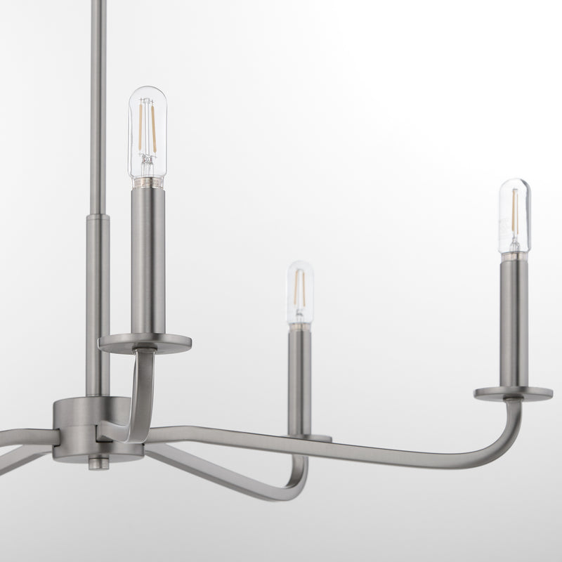 RUTHERFORD 5 Light Chandelier - Satin Nickel