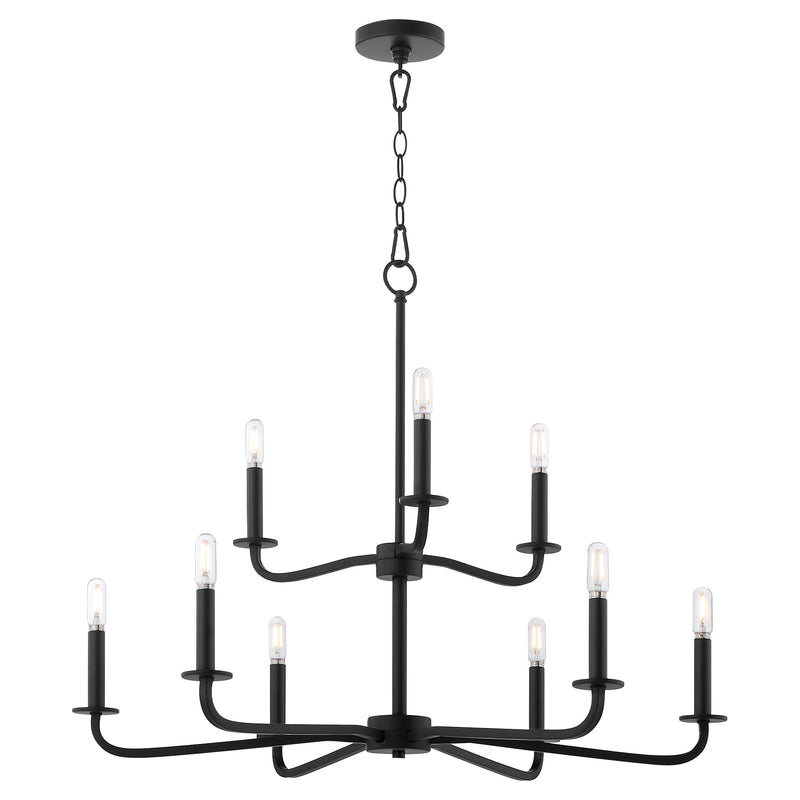 RUTHERFORD 9 Light Chandelier - Matte Black
