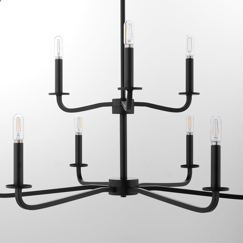 RUTHERFORD 9 Light Chandelier - Matte Black