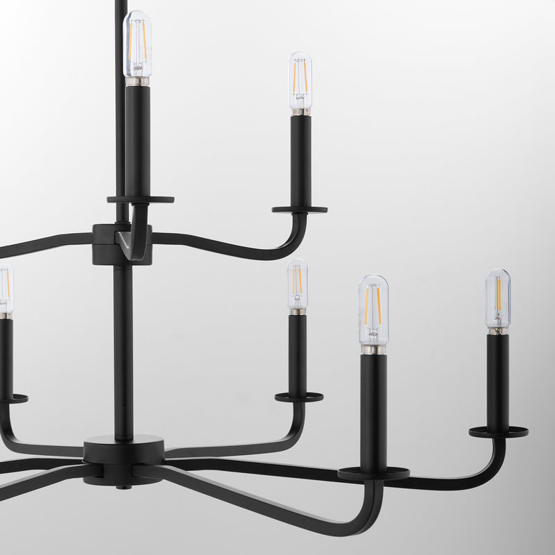 RUTHERFORD 9 Light Chandelier - Matte Black