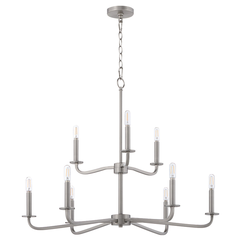RUTHERFORD 9 Light Chandelier - Satin Nickel