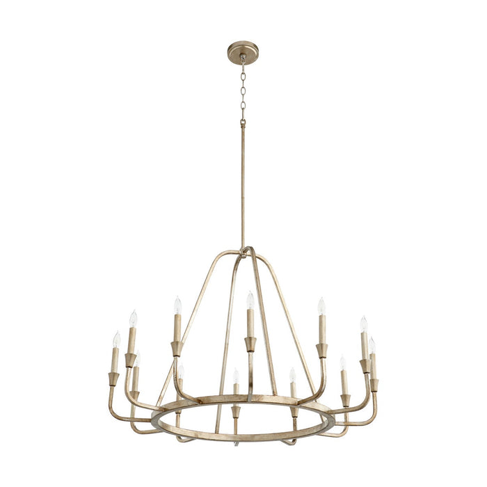 MARQUEE 12 Light chandelier- Aged Silver Leaf