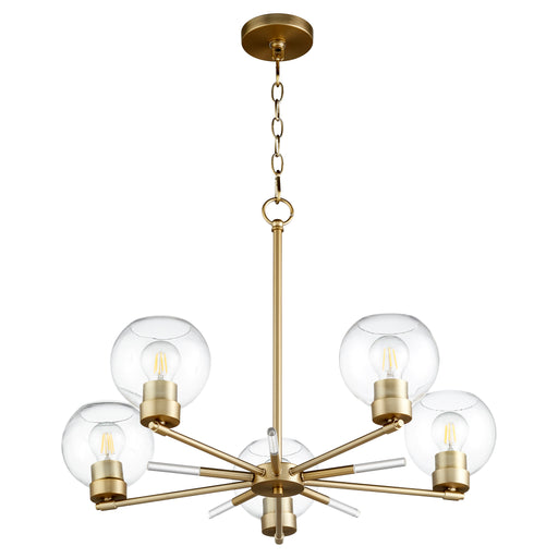 Quorum Home Quorum - 6317-5-80 - Five Light Chandelier - Aged Brass