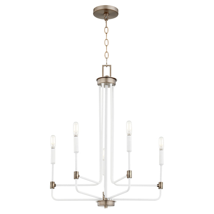 Quorum Home Quorum - 633-5-0881 - Five Light Chandelier - Studio White w/ Dark Brass