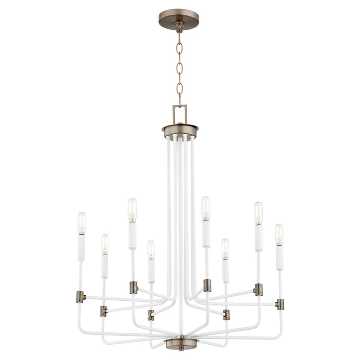 Quorum Home Quorum - 633-8-0881 - Eight Light Chandelier - Studio White w/ Dark Brass
