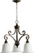 Quorum Home Quorum - 6354-3-186 - Three Light Chandelier - Oiled Bronze w/ Satin Opal