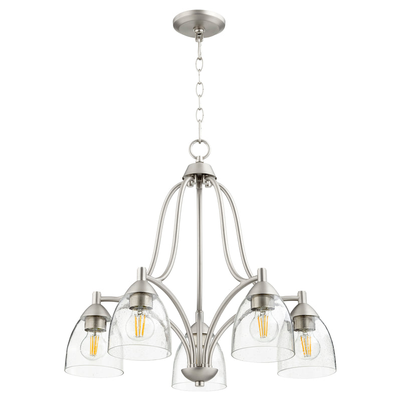 Quorum Home Quorum - 6369-5-265 - Five Light Chandelier - Satin Nickel w/ Clear/Seeded