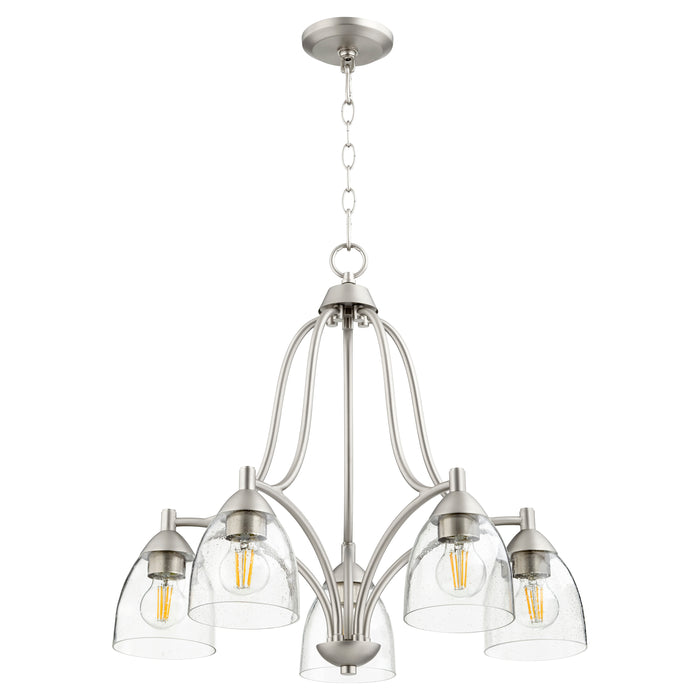 Quorum Home Quorum - 6369-5-265 - Five Light Chandelier - Satin Nickel w/ Clear/Seeded