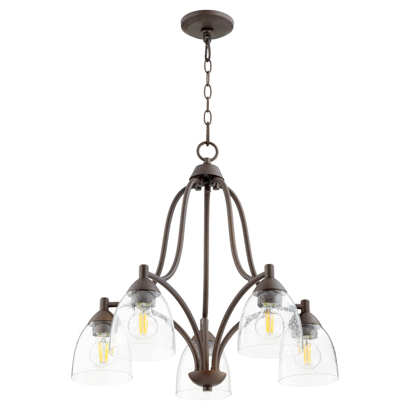 Quorum Home Quorum - 6369-5-286 - Five Light Chandelier - Oiled Bronze w/ Clear/Seeded