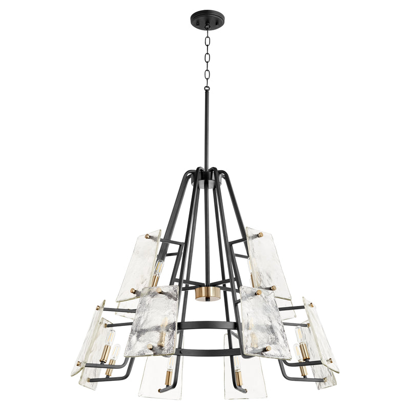 Quorum Home Quorum - 637-12-69 - 12 Light Chandelier - Textured Black w/ Aged Brass