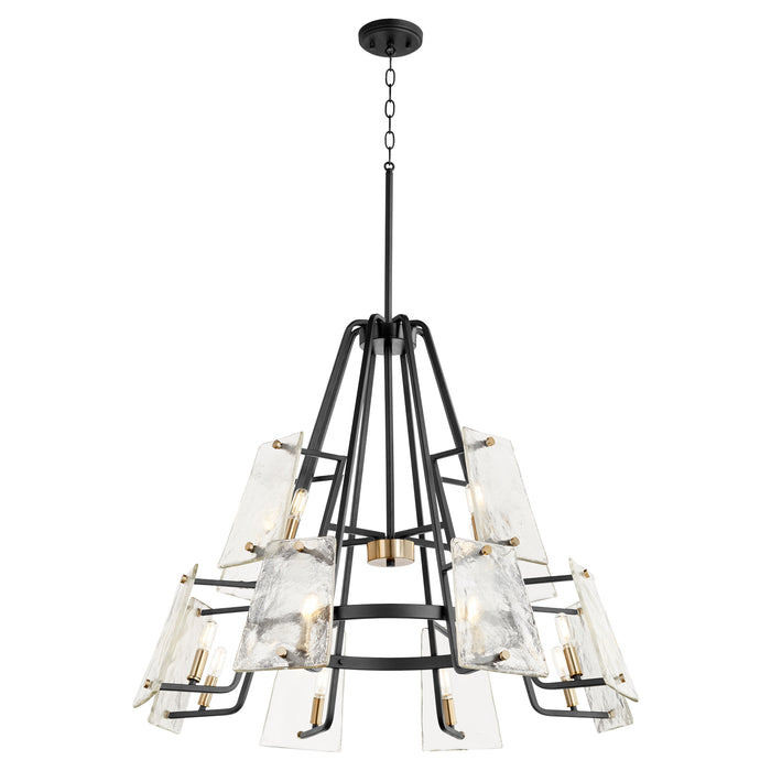 Quorum Home Quorum - 637-12-69 - 12 Light Chandelier - Textured Black w/ Aged Brass