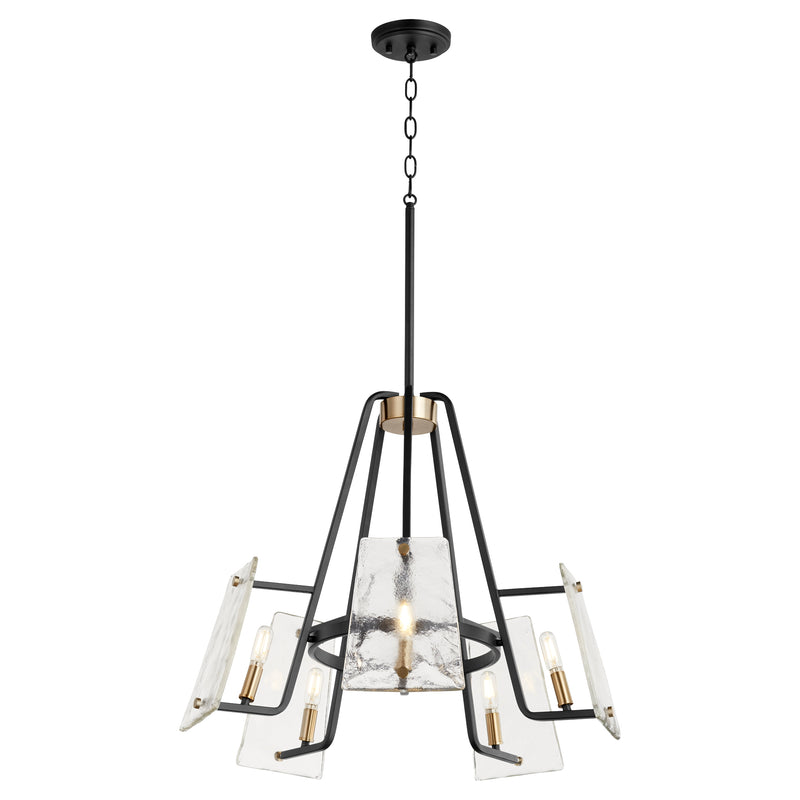 Quorum Home Quorum - 637-5-69 - Five Light Chandelier - Textured Black w/ Aged Brass
