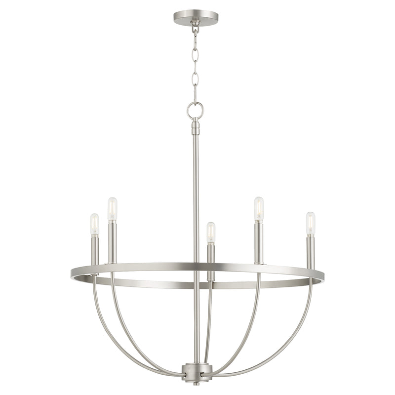 Quorum Home Quorum - 6374-5-65 - Five Light Chandelier - Satin Nickel