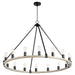 Quorum Home Quorum - 64-16-6941 - 16 Light Chandelier - Textured Black w/ Weathered Oak Finish