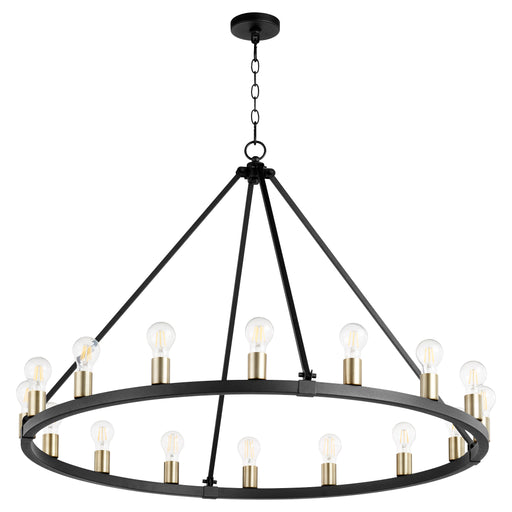 Quorum Home Quorum - 64-16-6980 - 16 Light Chandelier - Textured Black w/ Aged Brass