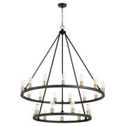 Quorum Home Quorum - 64-24-6980 - 24 Light Chandelier - Textured Black w/ Aged Brass