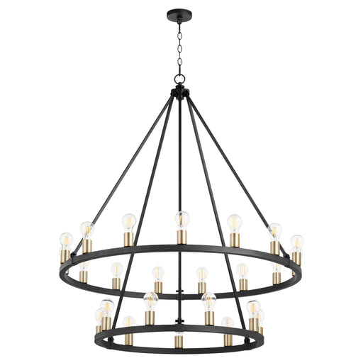 Quorum Home Quorum - 64-24-6980 - 24 Light Chandelier - Textured Black w/ Aged Brass