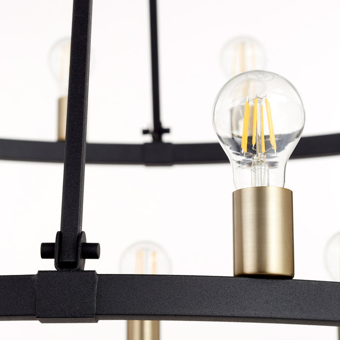 Quorum Home Quorum - 64-24-6980 - 24 Light Chandelier - Textured Black w/ Aged Brass