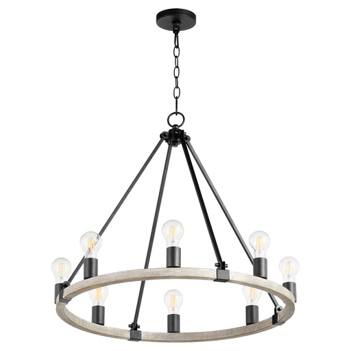 Quorum Home Quorum - 64-8-6941 - Eight Light Chandelier - Textured Black w/ Weathered Oak Finish