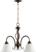 Quorum Home Quorum - 6410-3-186 - Three Light Chandelier - Oiled Bronze w/ Satin Opal