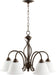 Quorum Home Quorum - 6410-5-186 - Five Light Chandelier - Oiled Bronze w/ Satin Opal
