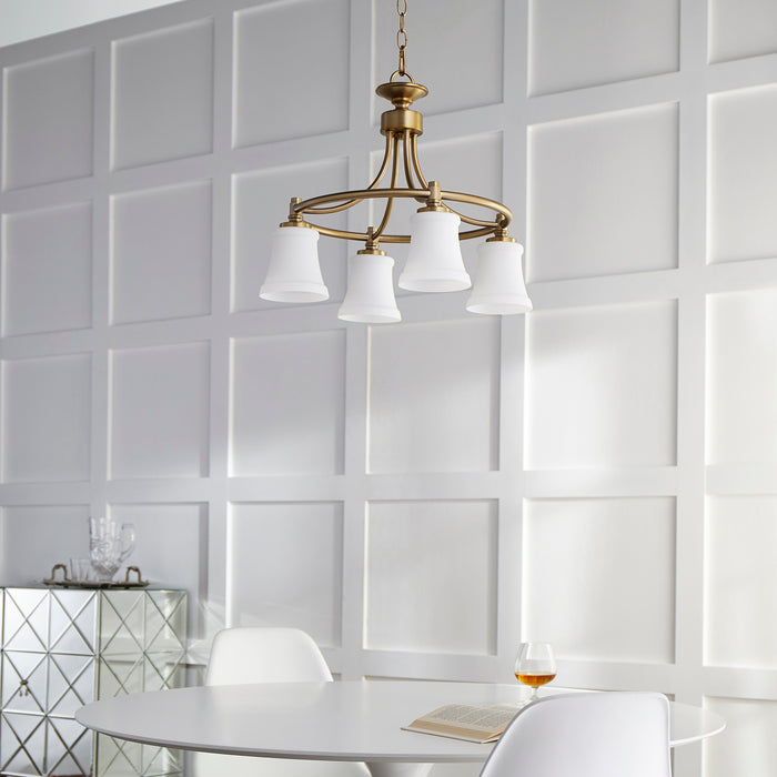 Quorum Home Quorum - 6422-4-80 - Four Light Chandelier - Aged Brass