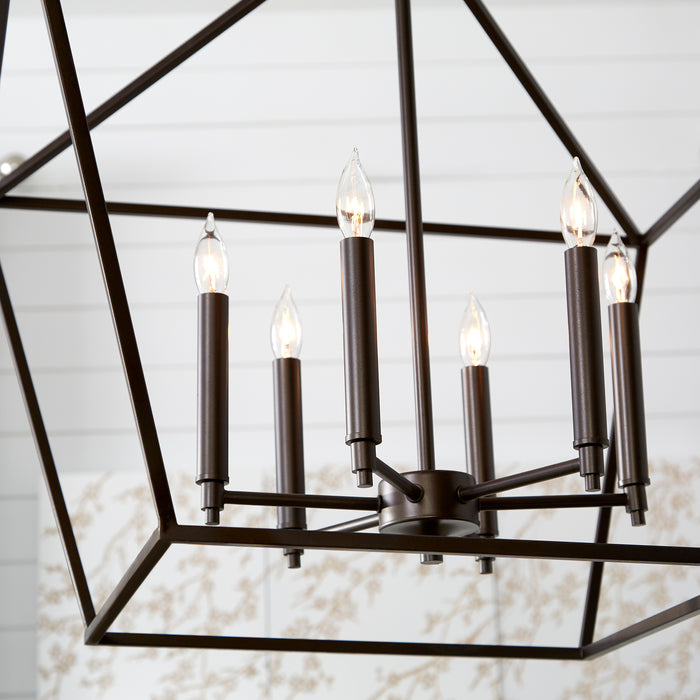 Quorum Home Quorum - 644-6-86 - Six Light Entry Pendant - Oiled Bronze